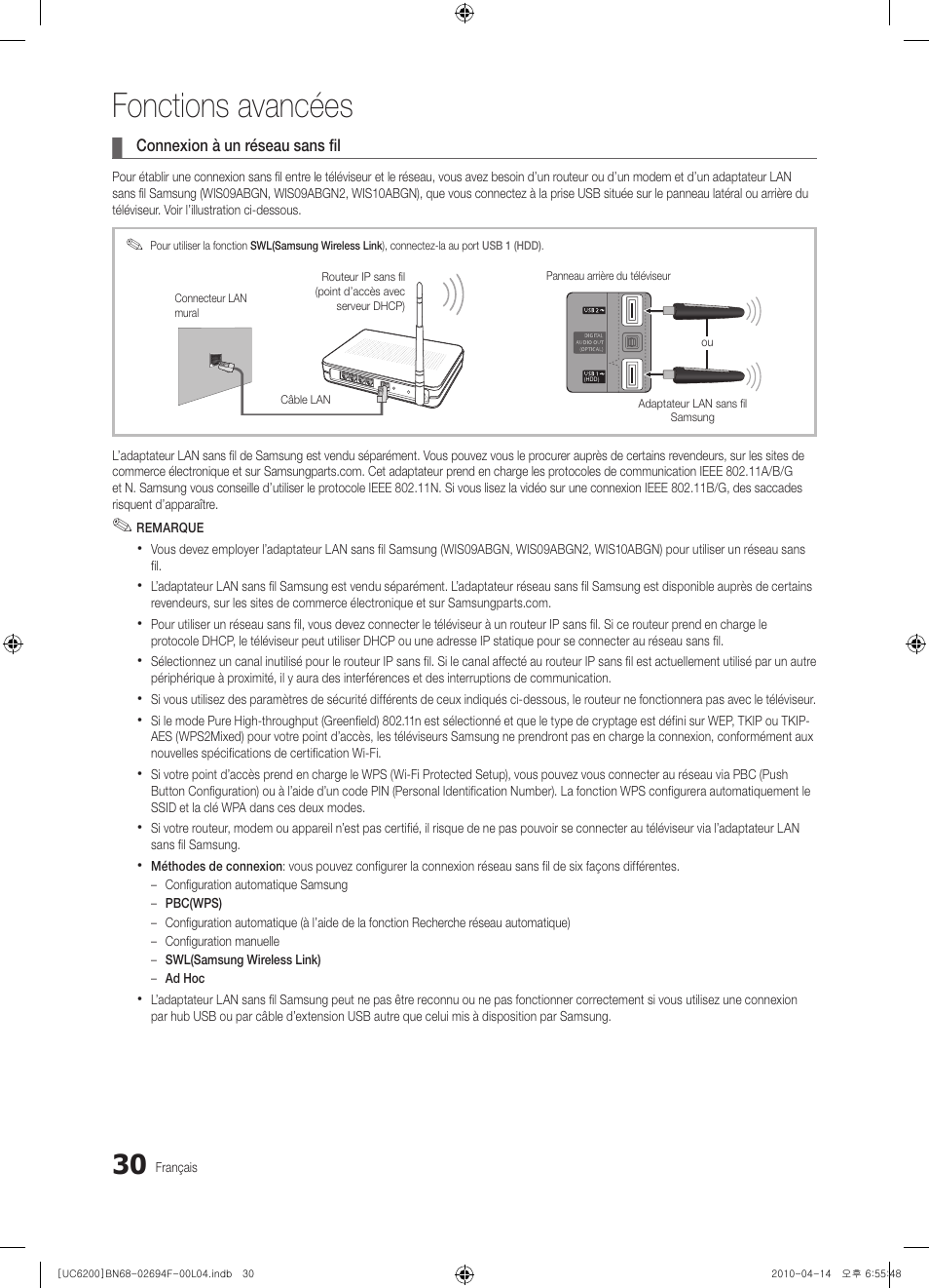 Fonctions avancées | Samsung UE32C6200RS User Manual | Page 146 / 232