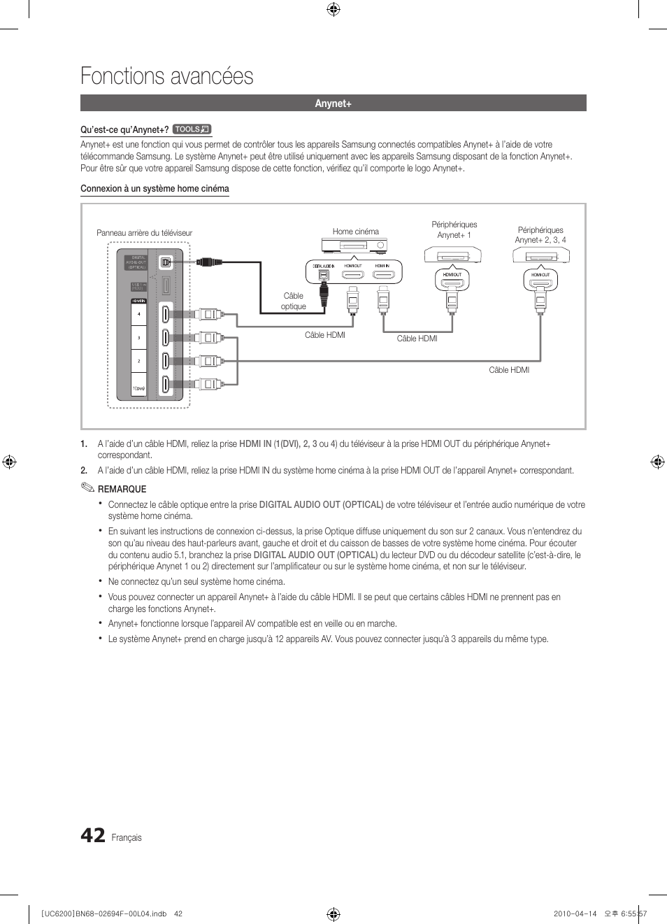 Fonctions avancées | Samsung UE32C6200RS User Manual | Page 158 / 232