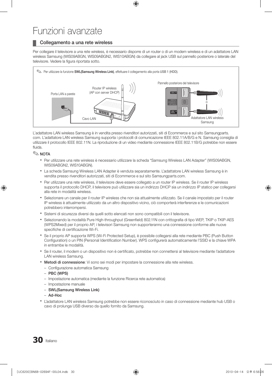 Funzioni avanzate | Samsung UE32C6200RS User Manual | Page 204 / 232