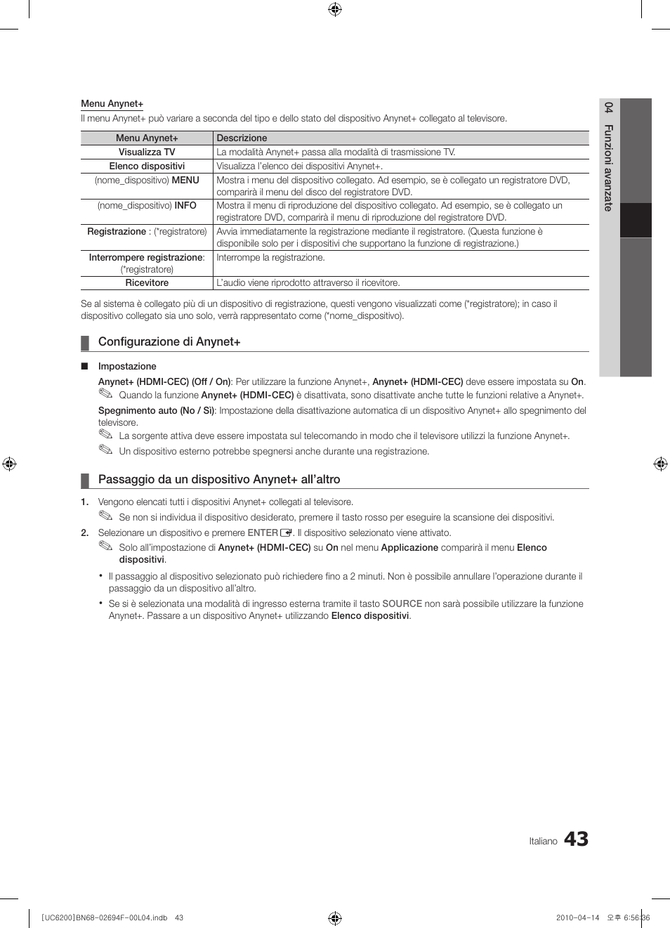 Samsung UE32C6200RS User Manual | Page 217 / 232