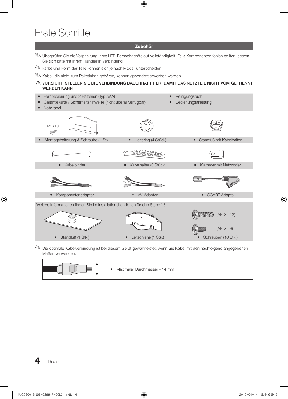 Erste schritte | Samsung UE32C6200RS User Manual | Page 62 / 232