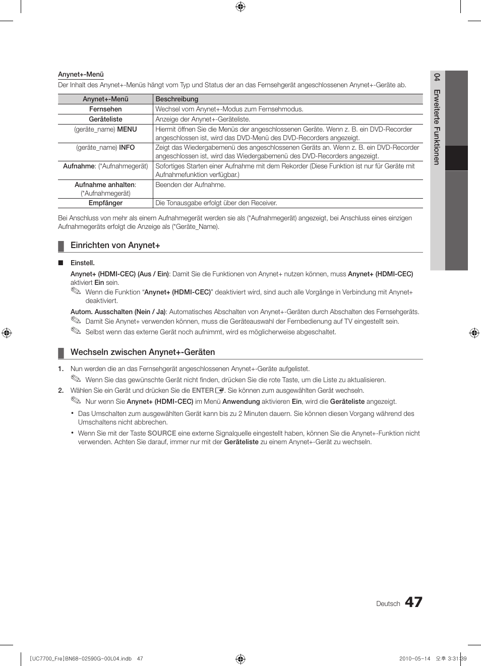 Samsung UE40C7700WS User Manual | Page 175 / 258