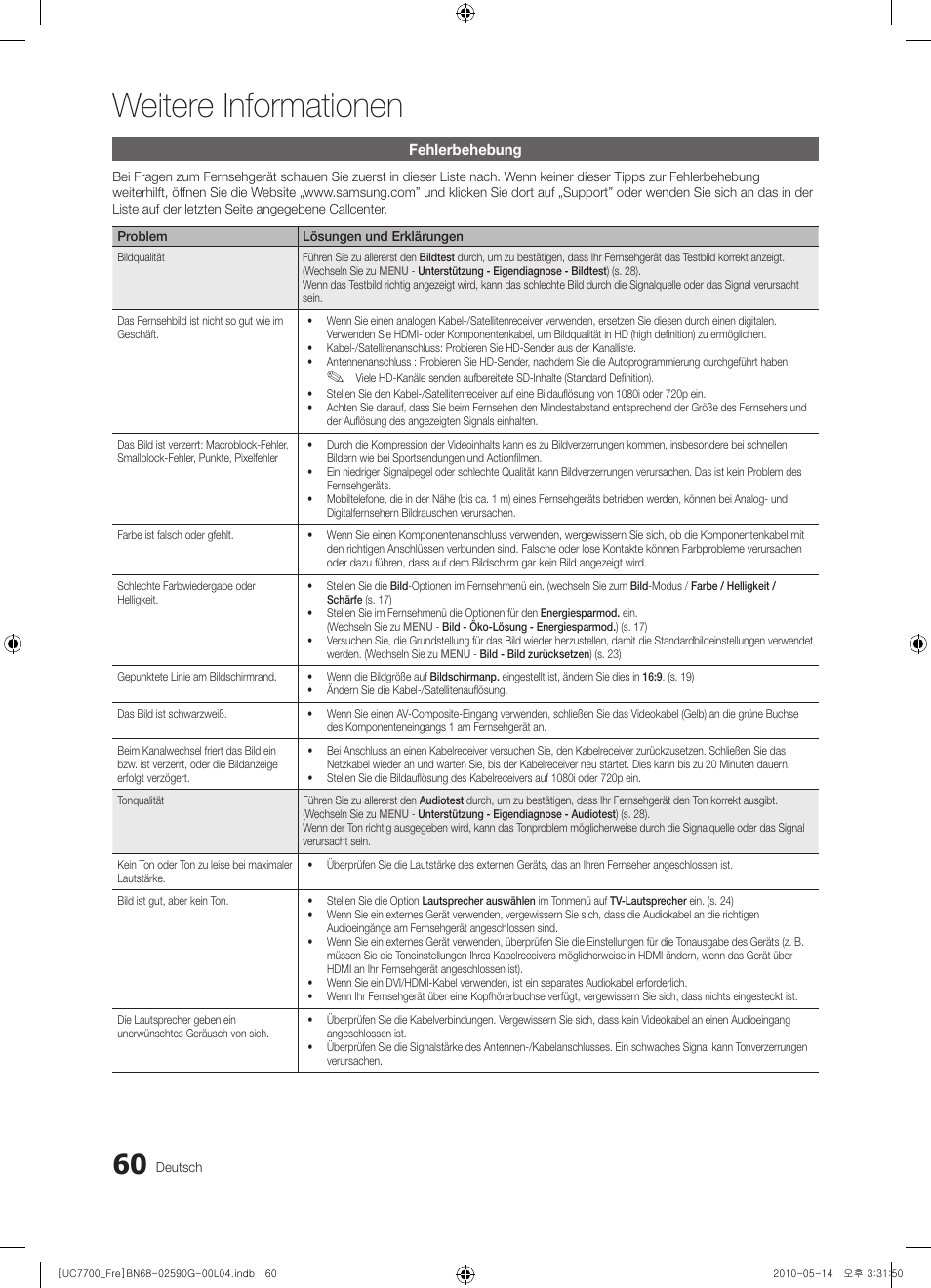 Weitere informationen | Samsung UE40C7700WS User Manual | Page 188 / 258