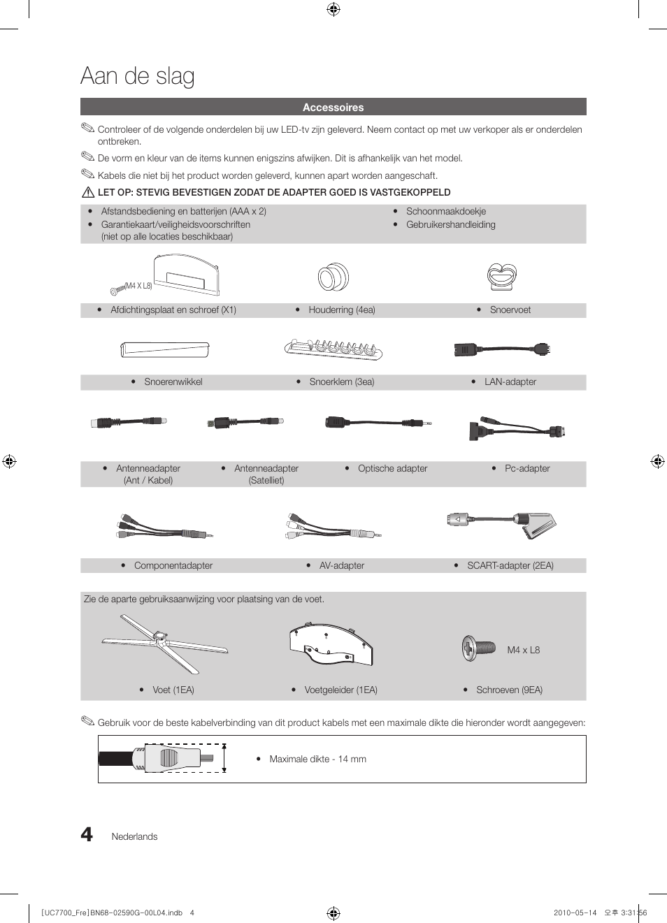 Aan de slag | Samsung UE40C7700WS User Manual | Page 196 / 258