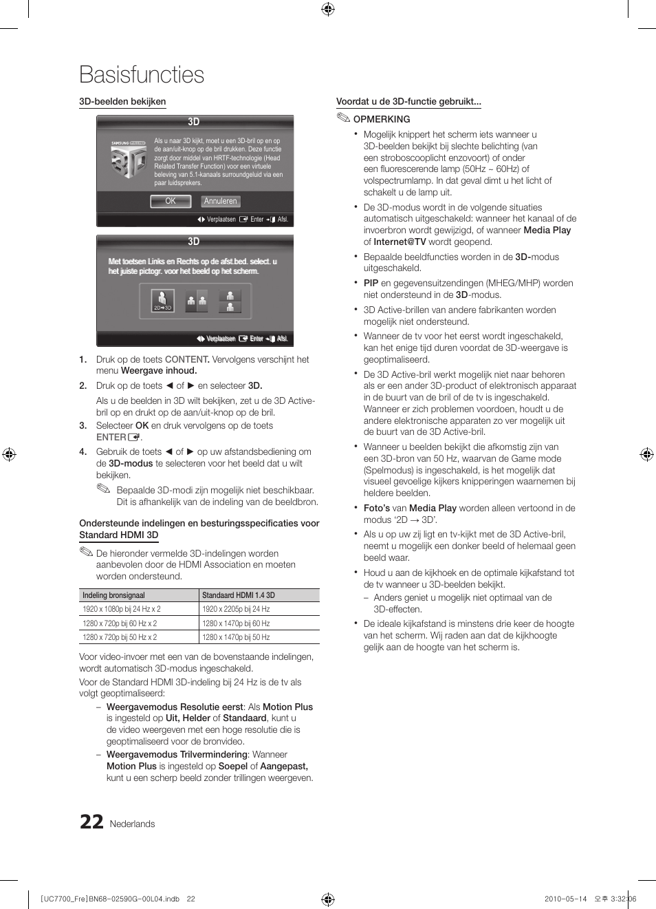 Basisfuncties | Samsung UE40C7700WS User Manual | Page 214 / 258