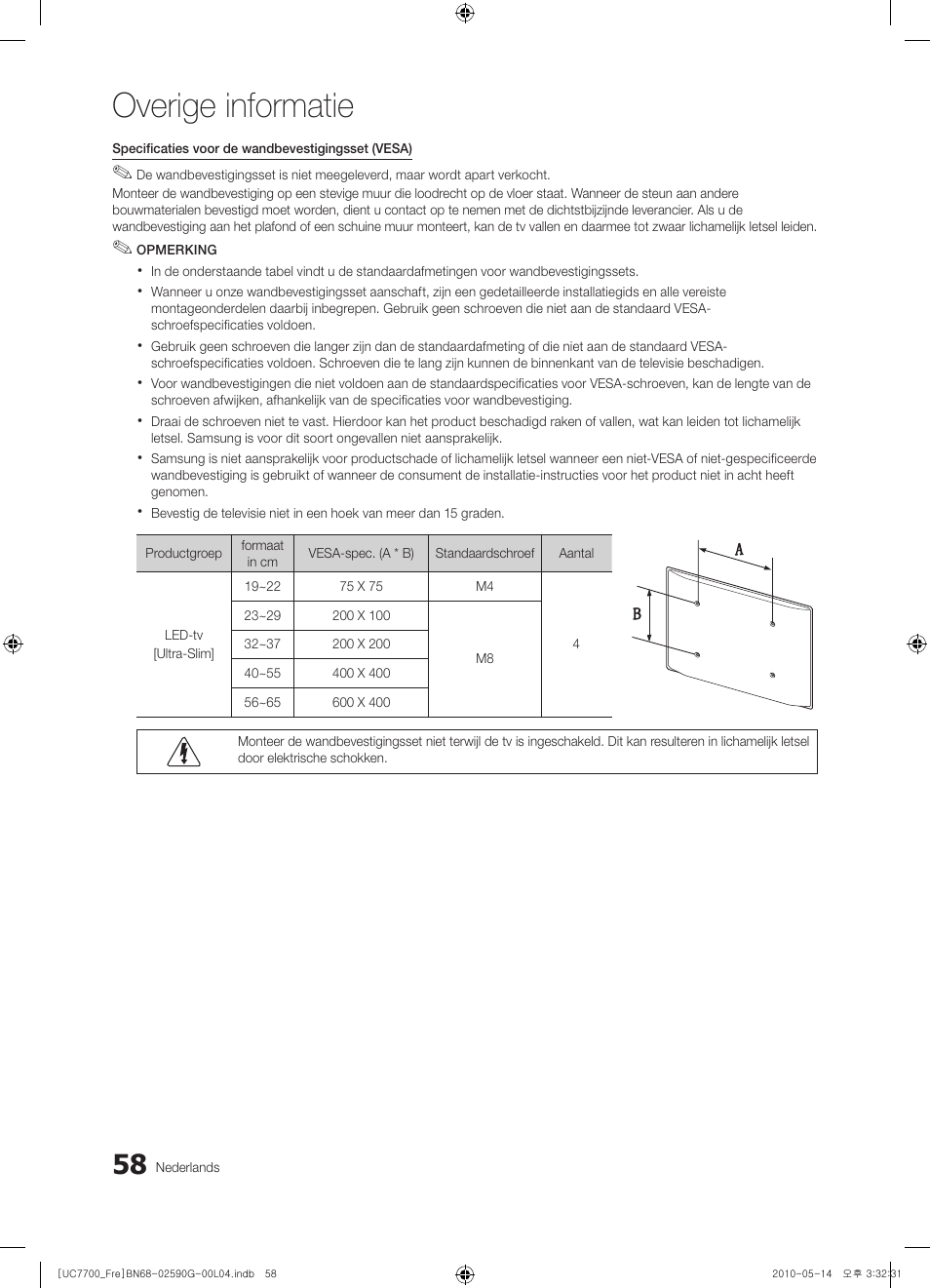 Overige informatie | Samsung UE40C7700WS User Manual | Page 250 / 258