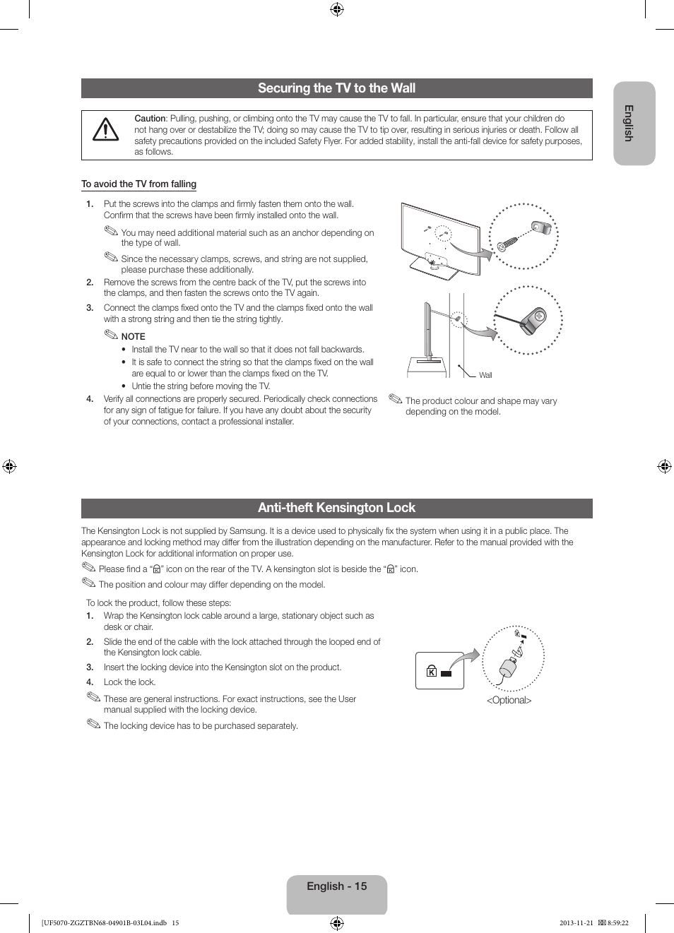 Samsung UE50F5070SS User Manual | Page 15 / 75