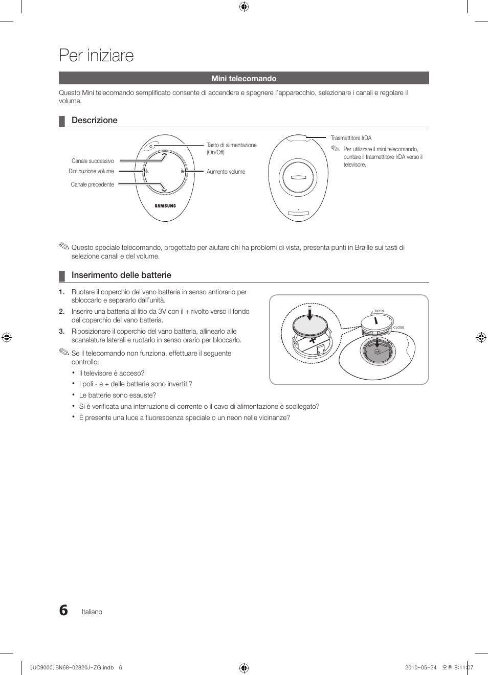 Per iniziare | Samsung UE46C9000ZW User Manual | Page 134 / 256