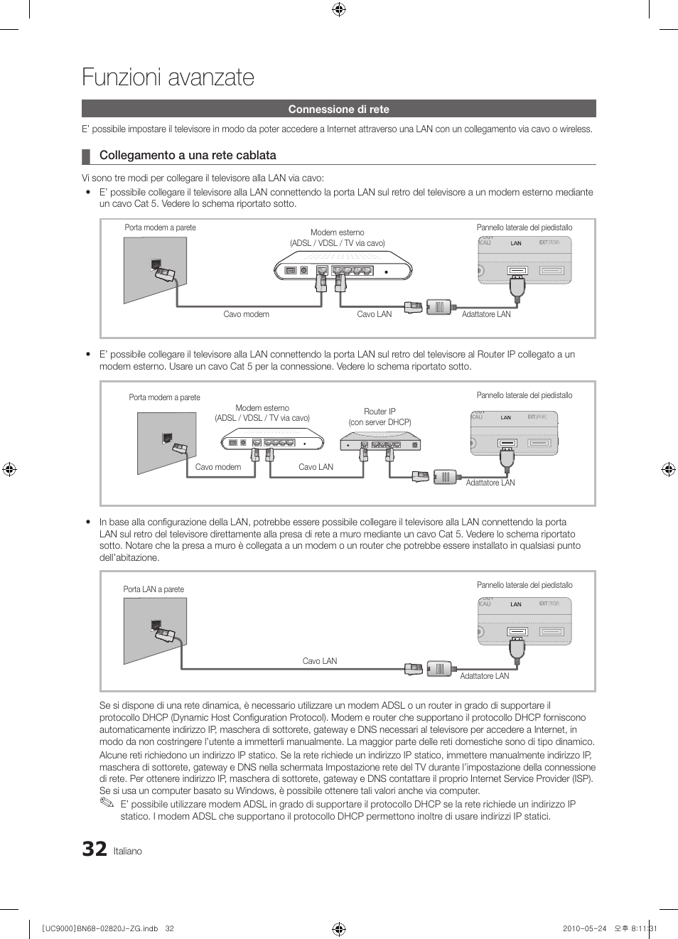 Funzioni avanzate | Samsung UE46C9000ZW User Manual | Page 160 / 256
