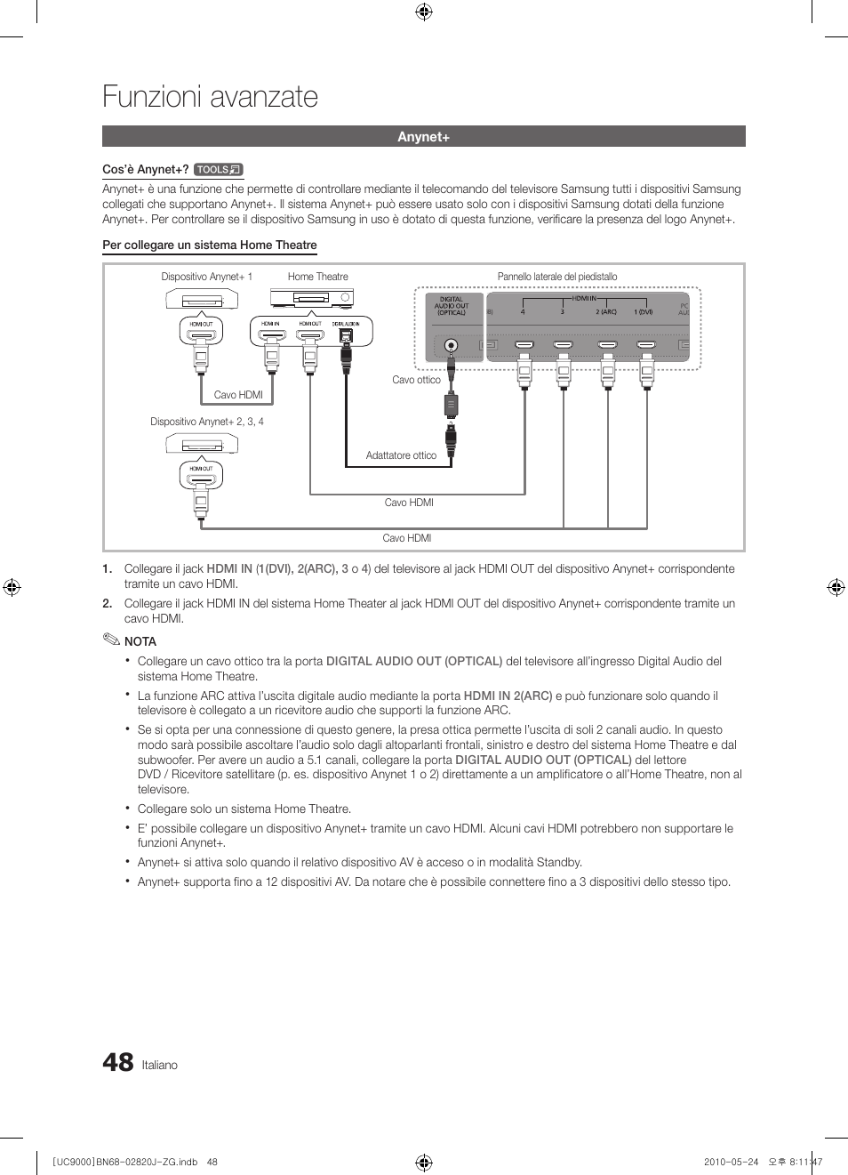 Funzioni avanzate | Samsung UE46C9000ZW User Manual | Page 176 / 256