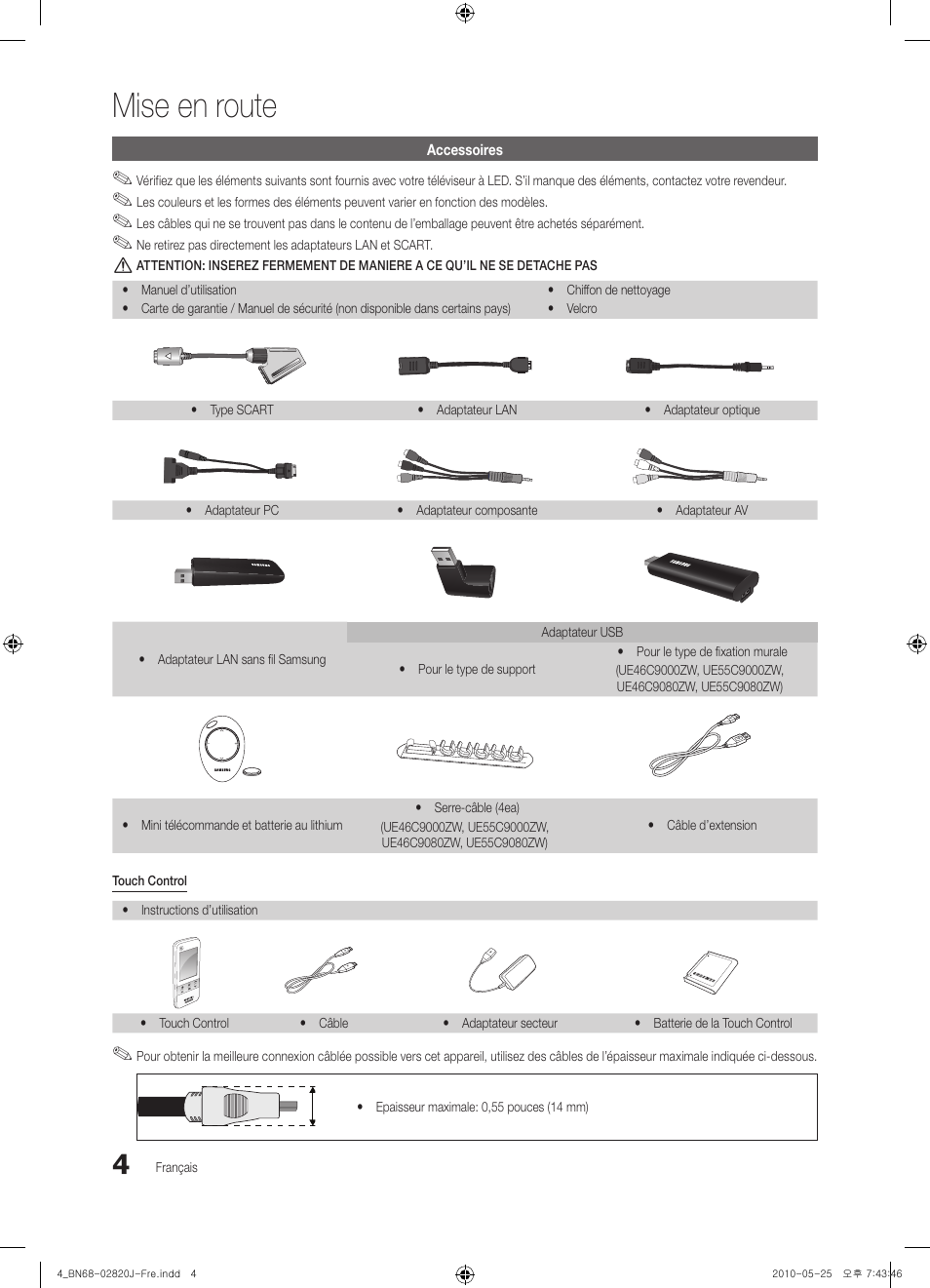 Mise en route | Samsung UE46C9000ZW User Manual | Page 196 / 256