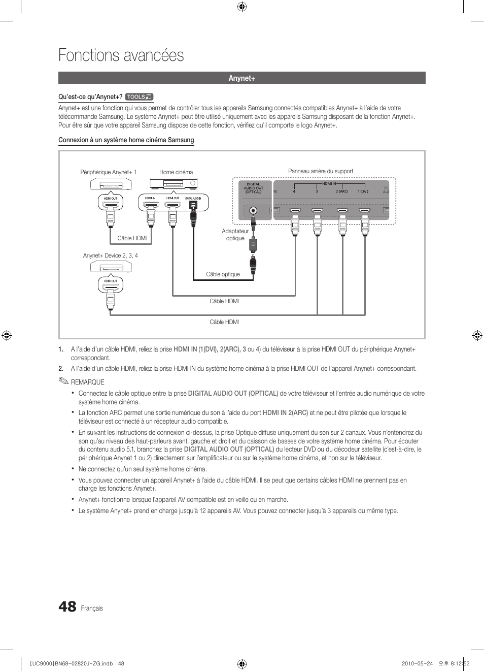 Fonctions avancées | Samsung UE46C9000ZW User Manual | Page 240 / 256