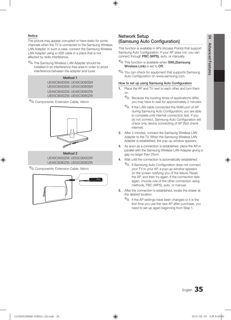 Samsung UE46C9000ZW User Manual | Page 35 / 256