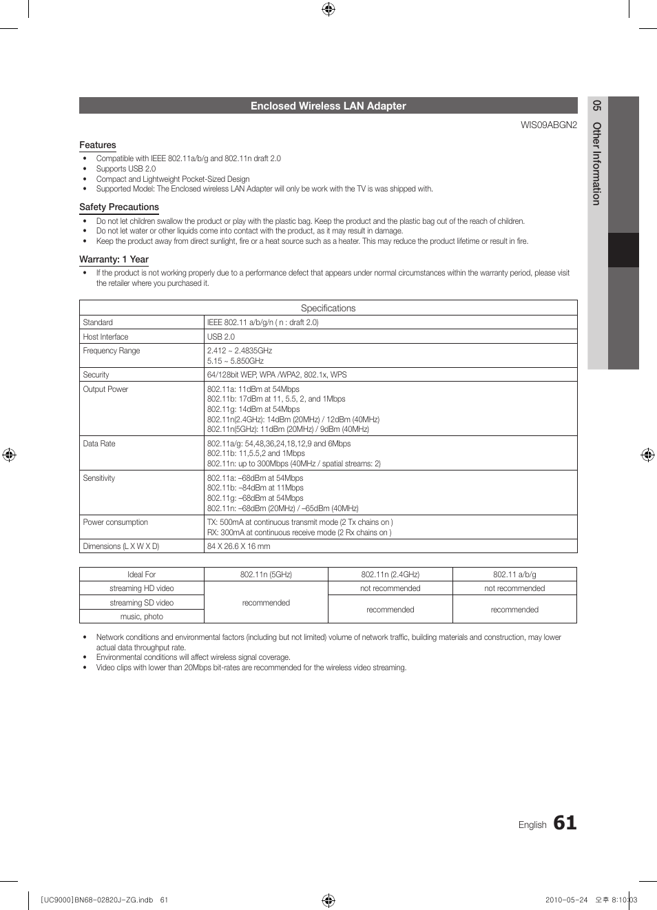 Samsung UE46C9000ZW User Manual | Page 61 / 256