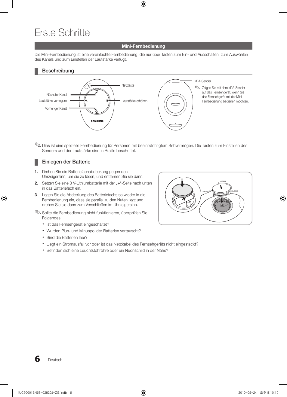 Erste schritte | Samsung UE46C9000ZW User Manual | Page 70 / 256