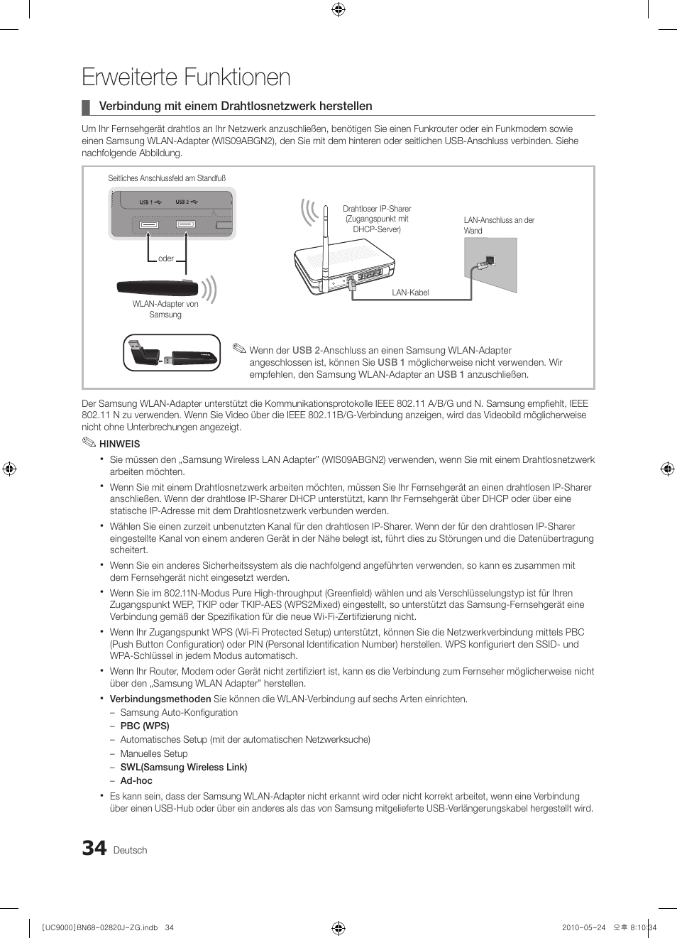 Erweiterte funktionen | Samsung UE46C9000ZW User Manual | Page 98 / 256