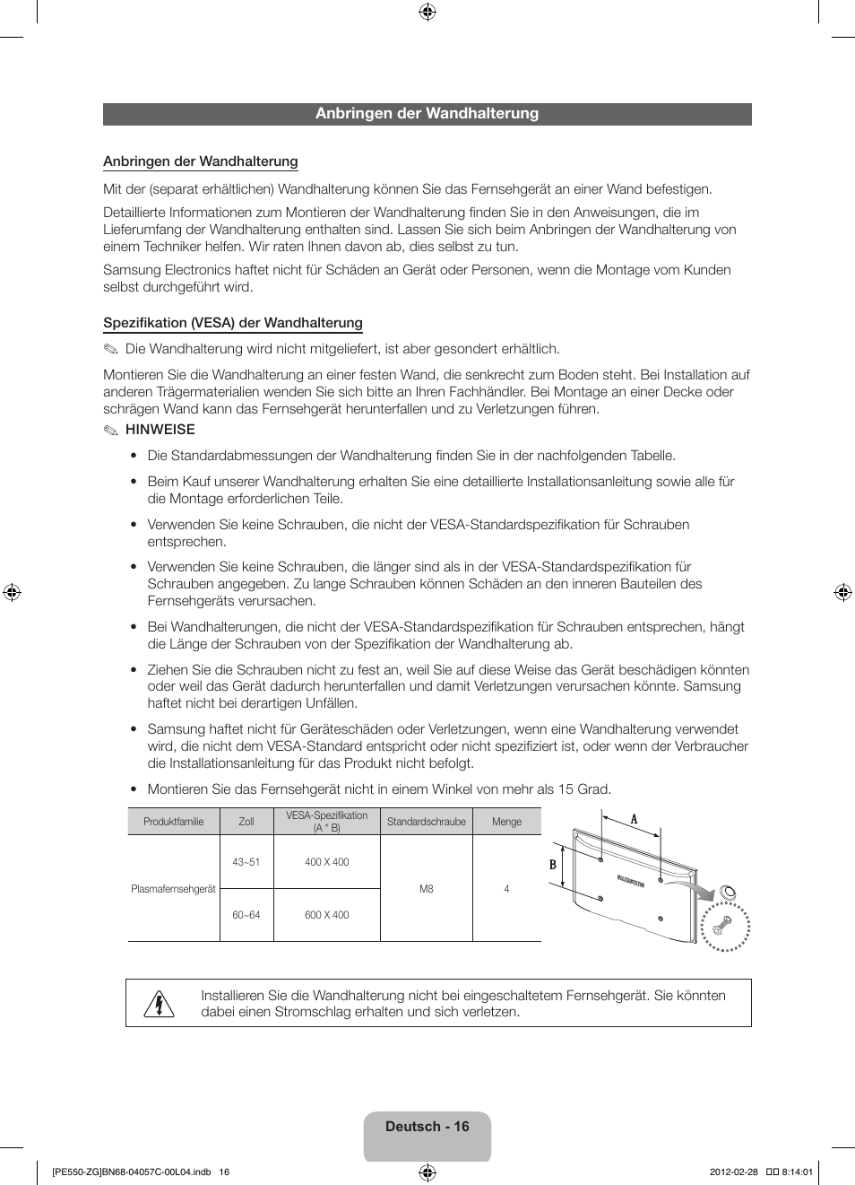 Samsung PS51E550D1W User Manual | Page 38 / 87