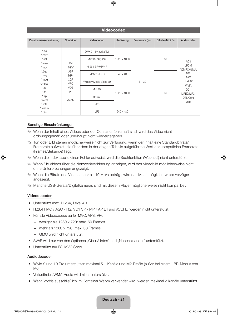 Samsung PS51E550D1W User Manual | Page 43 / 87