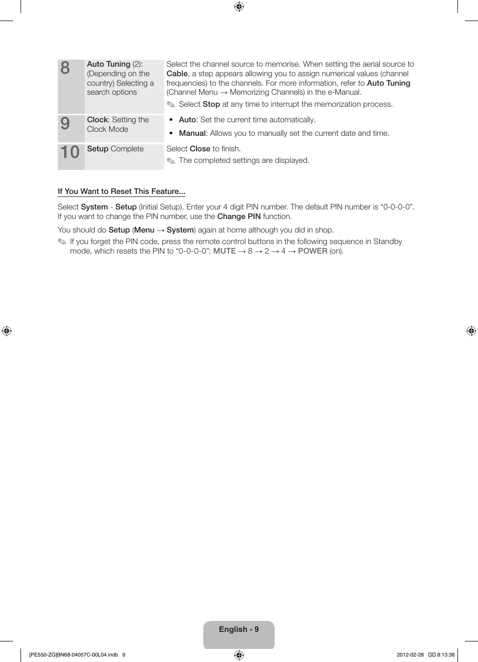 Samsung PS51E550D1W User Manual | Page 9 / 87