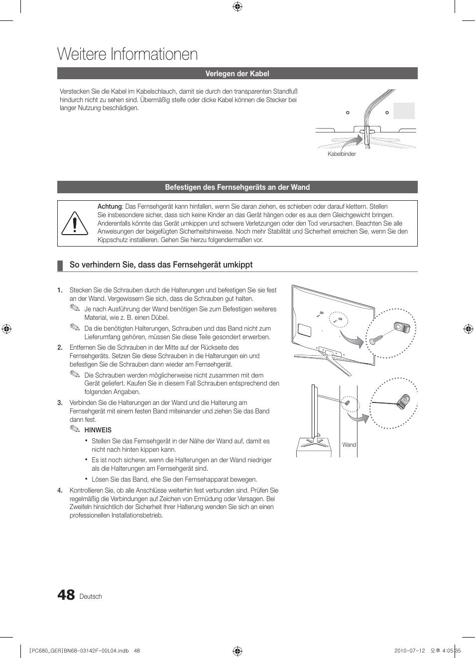 Weitere informationen | Samsung PS50C687G5S User Manual | Page 102 / 216
