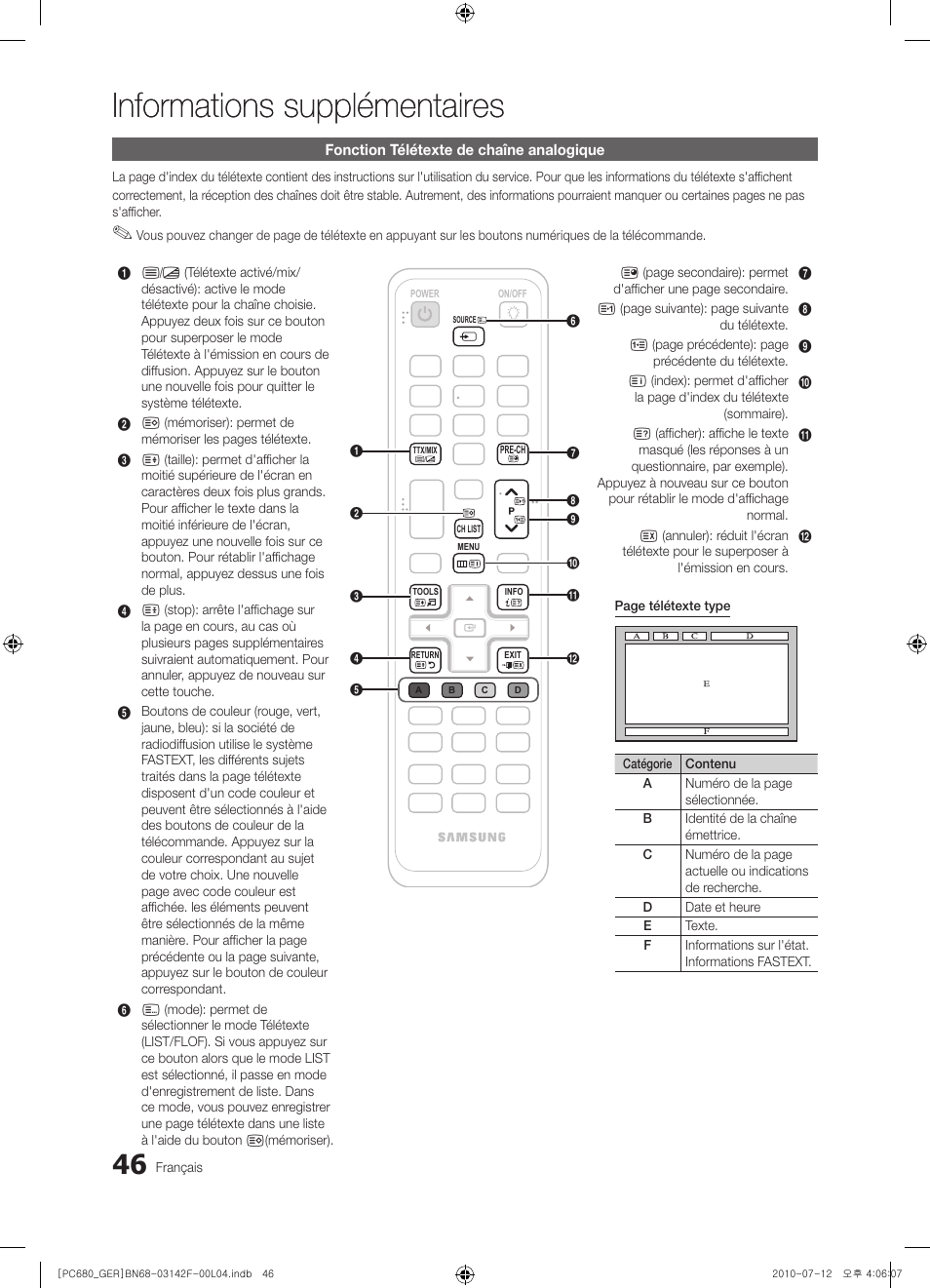 Informations supplémentaires | Samsung PS50C687G5S User Manual | Page 154 / 216