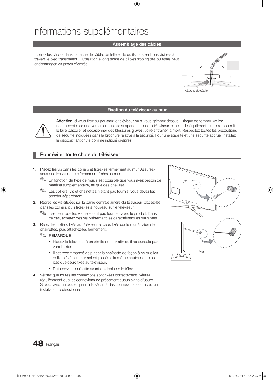 Informations supplémentaires | Samsung PS50C687G5S User Manual | Page 156 / 216