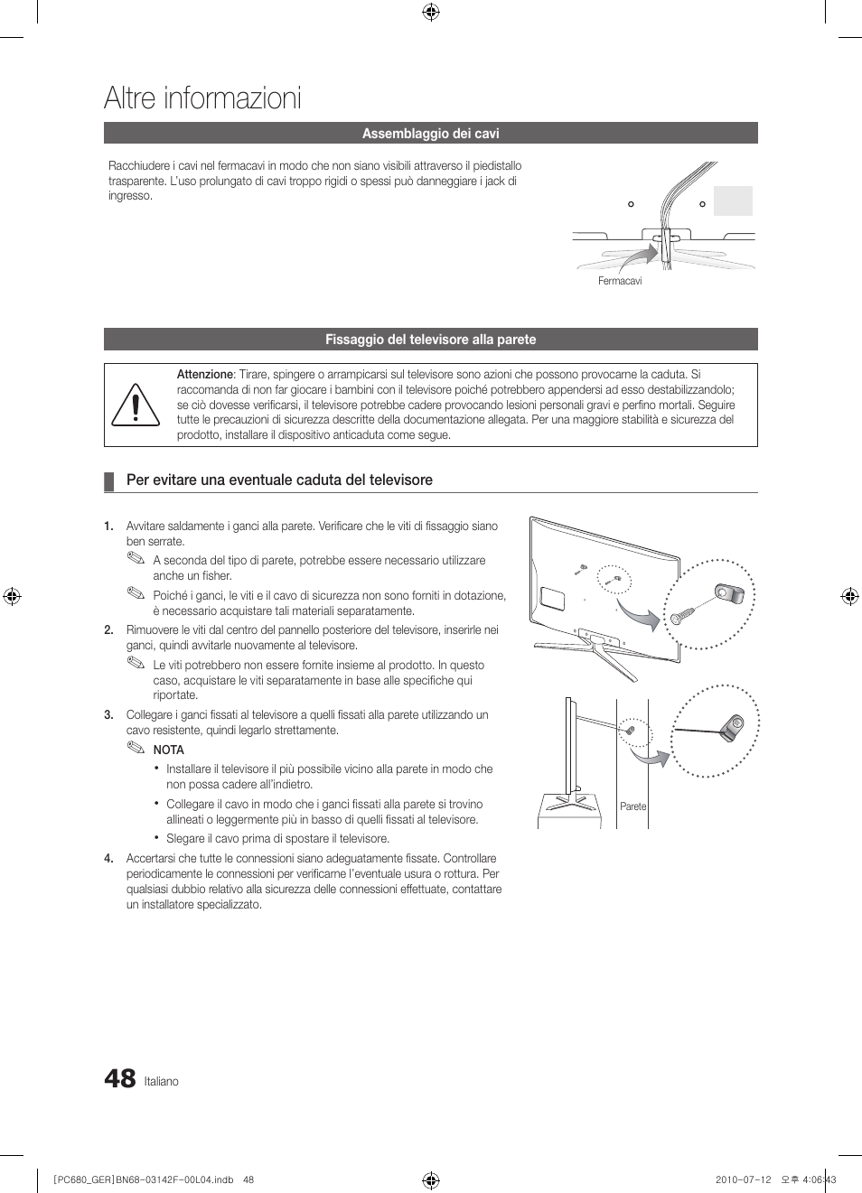 Altre informazioni | Samsung PS50C687G5S User Manual | Page 210 / 216