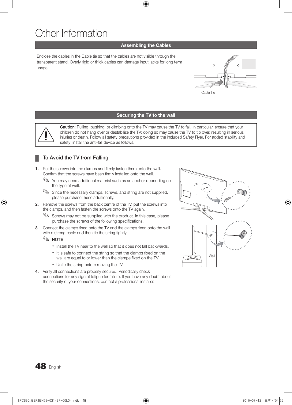 Other information | Samsung PS50C687G5S User Manual | Page 48 / 216