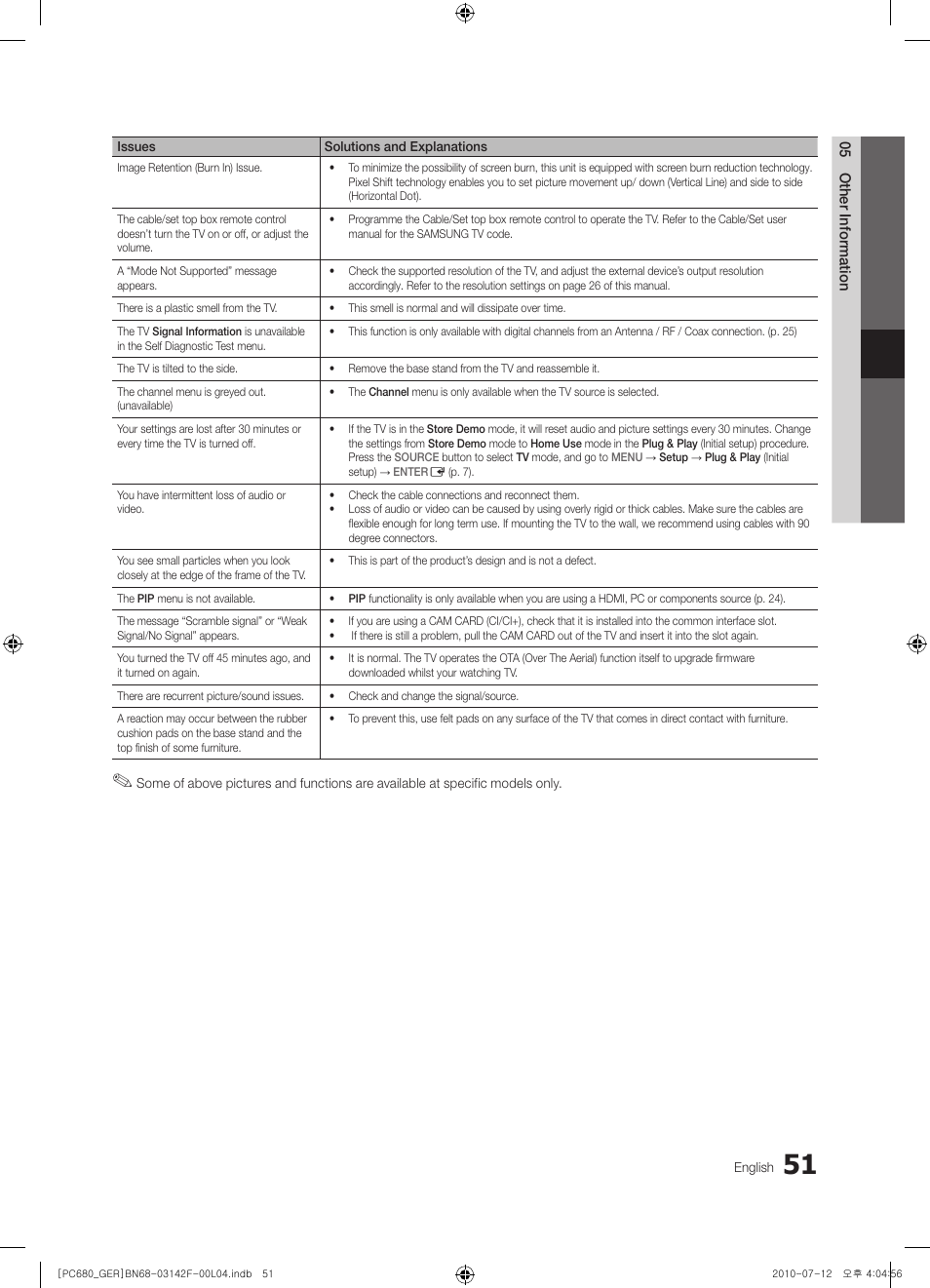 Samsung PS50C687G5S User Manual | Page 51 / 216
