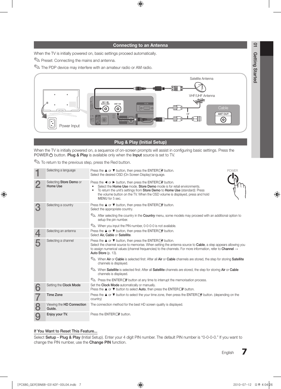 Samsung PS50C687G5S User Manual | Page 7 / 216