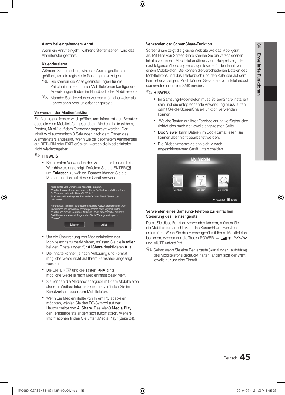 Samsung PS50C687G5S User Manual | Page 99 / 216