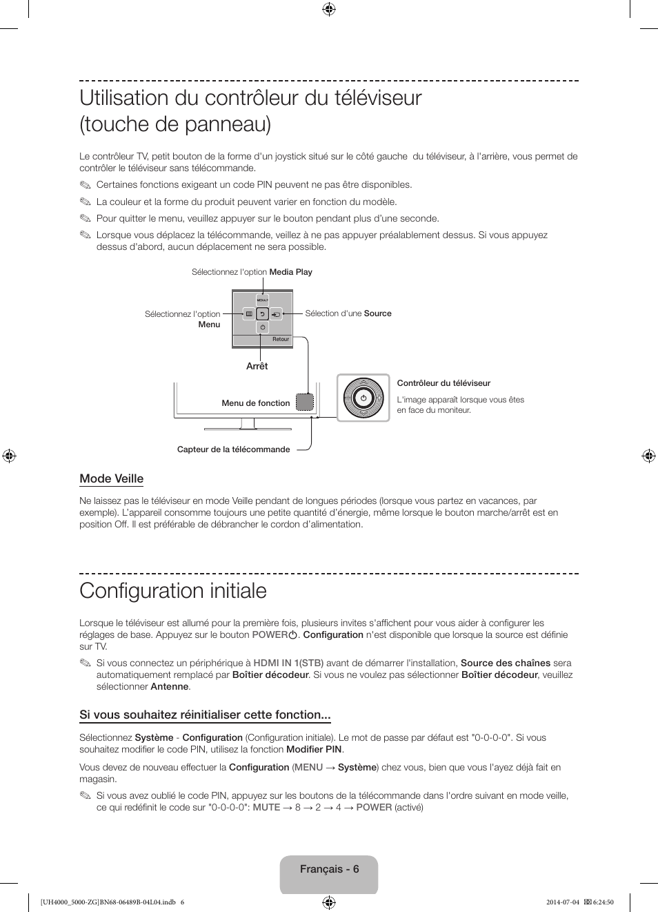 Configuration initiale | Samsung UE48H5090AS User Manual | Page 50 / 89