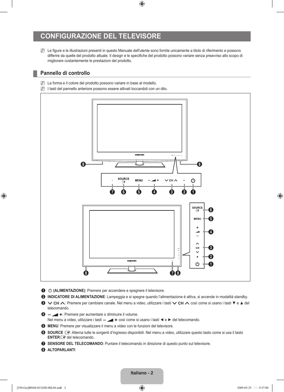 Configurazione del televisore | Samsung LE32B553M3P User Manual | Page 156 / 206
