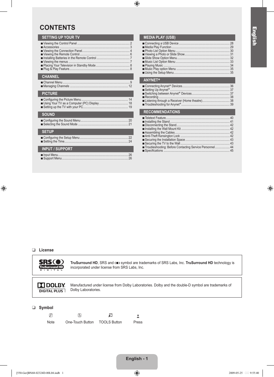 Samsung LE32B553M3P User Manual | Page 3 / 206