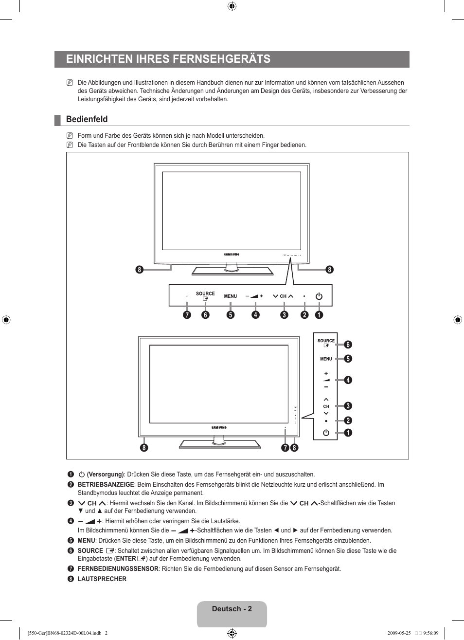 Einrichten ihres fernsehgeräts | Samsung LE32B553M3P User Manual | Page 64 / 206