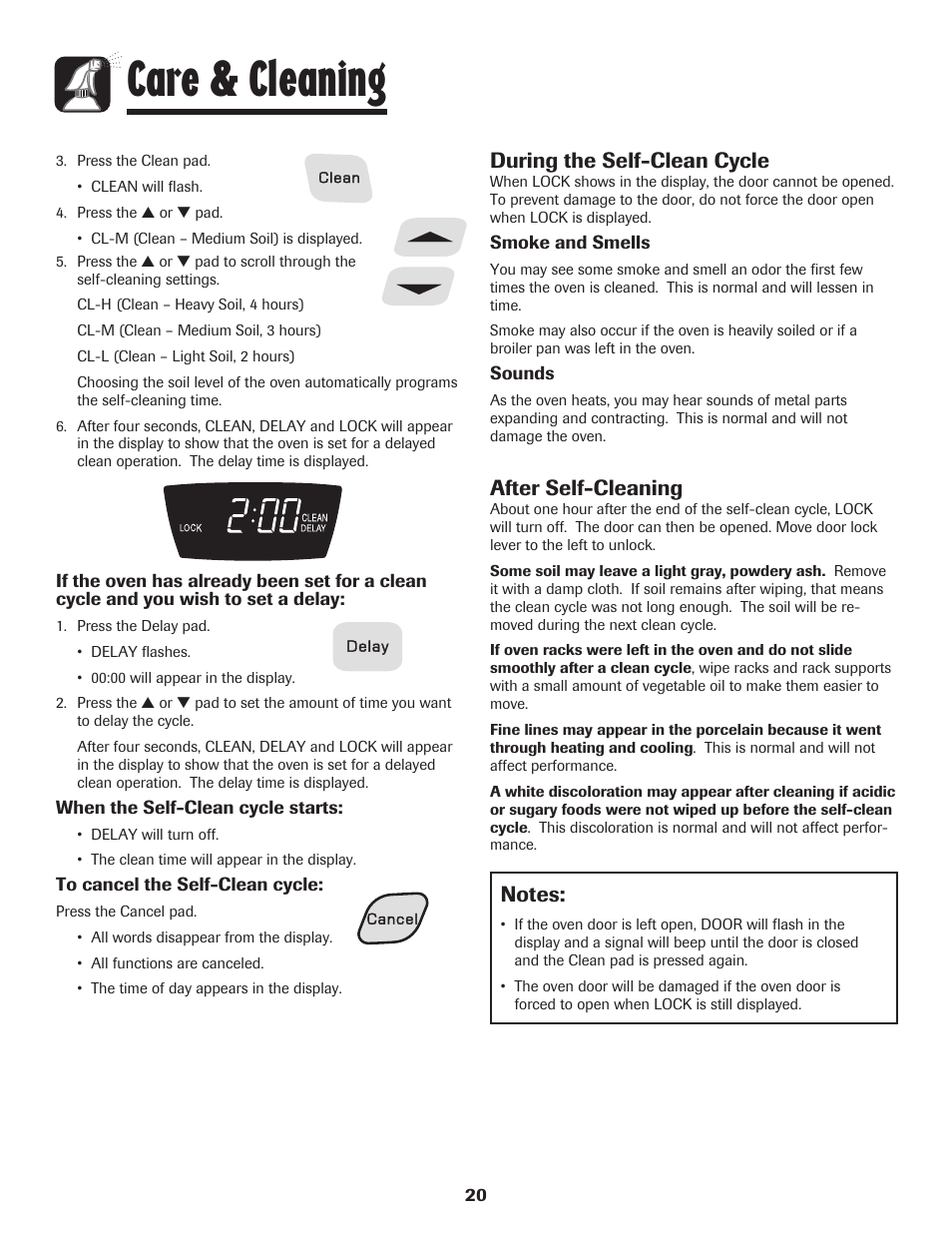 Care & cleaning, During the self-clean cycle, After self-cleaning | Amana 8113P515-60 User Manual | Page 21 / 88