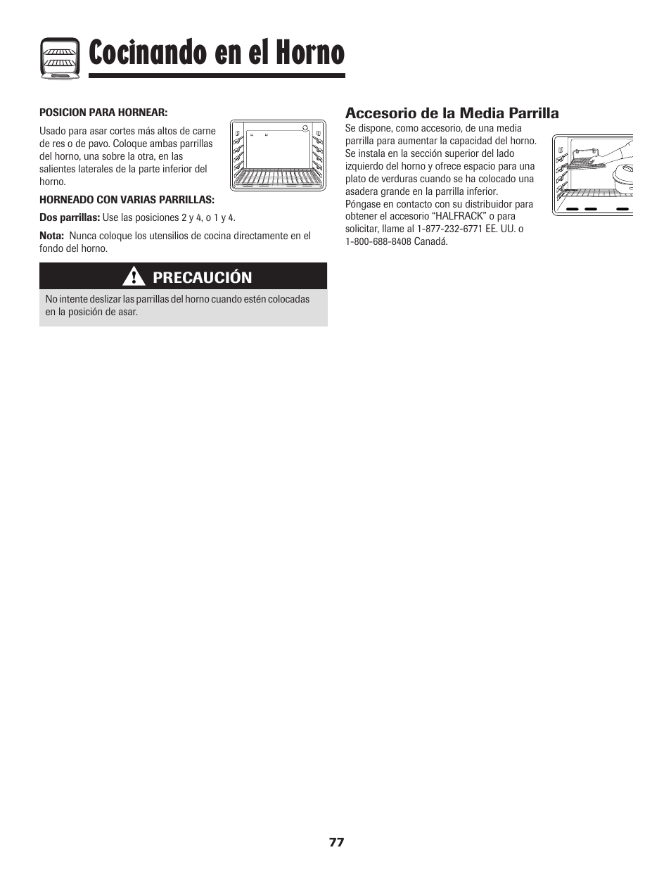 Cocinando en el horno | Amana 8113P515-60 User Manual | Page 78 / 88