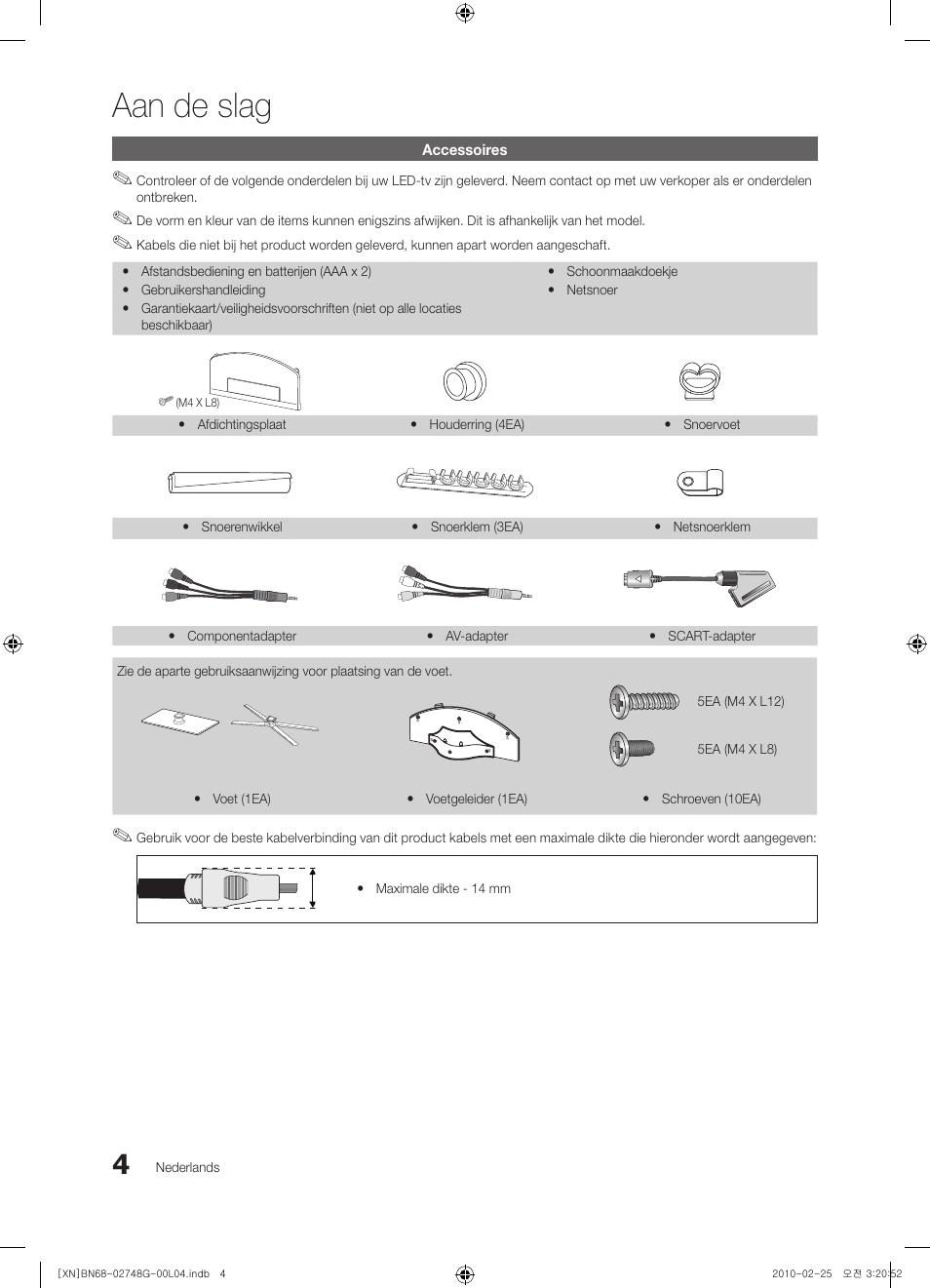 Aan de slag | Samsung UE55C6000RW User Manual | Page 166 / 217