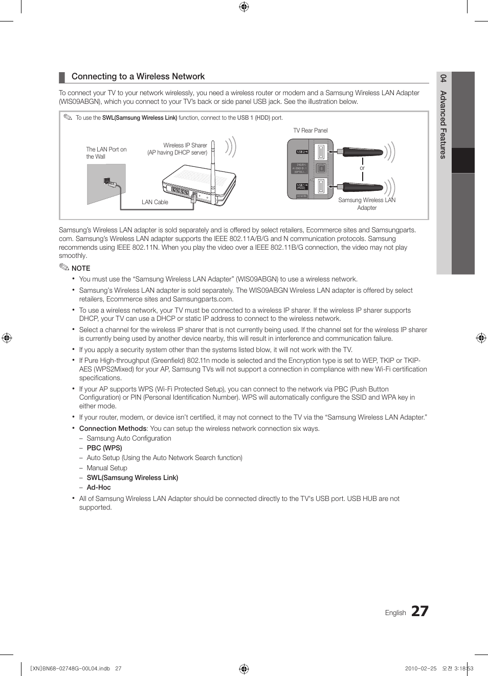 Samsung UE55C6000RW User Manual | Page 27 / 217
