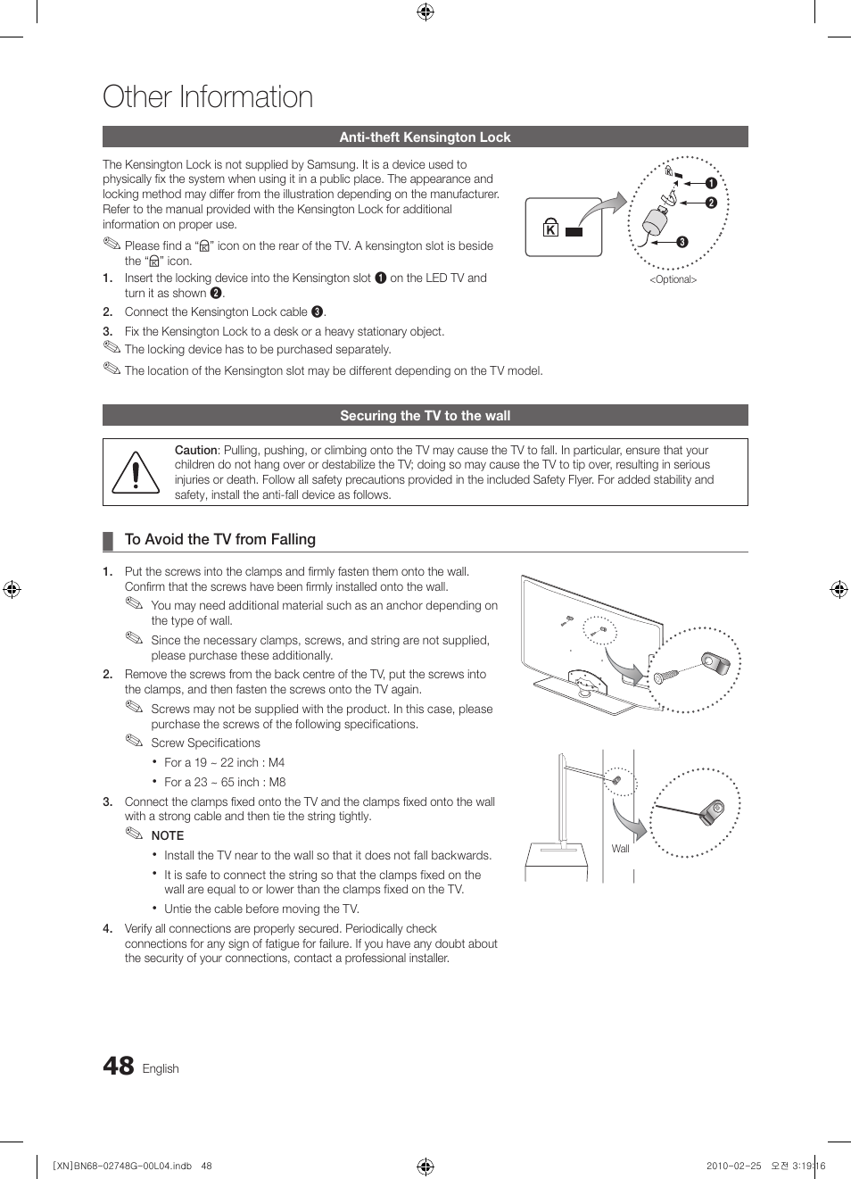 Other information | Samsung UE55C6000RW User Manual | Page 48 / 217