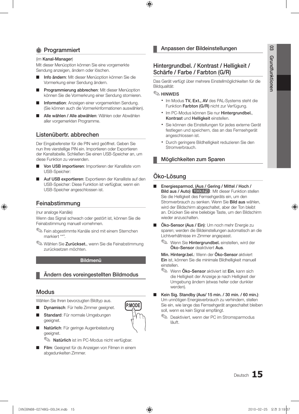 Samsung UE55C6000RW User Manual | Page 69 / 217