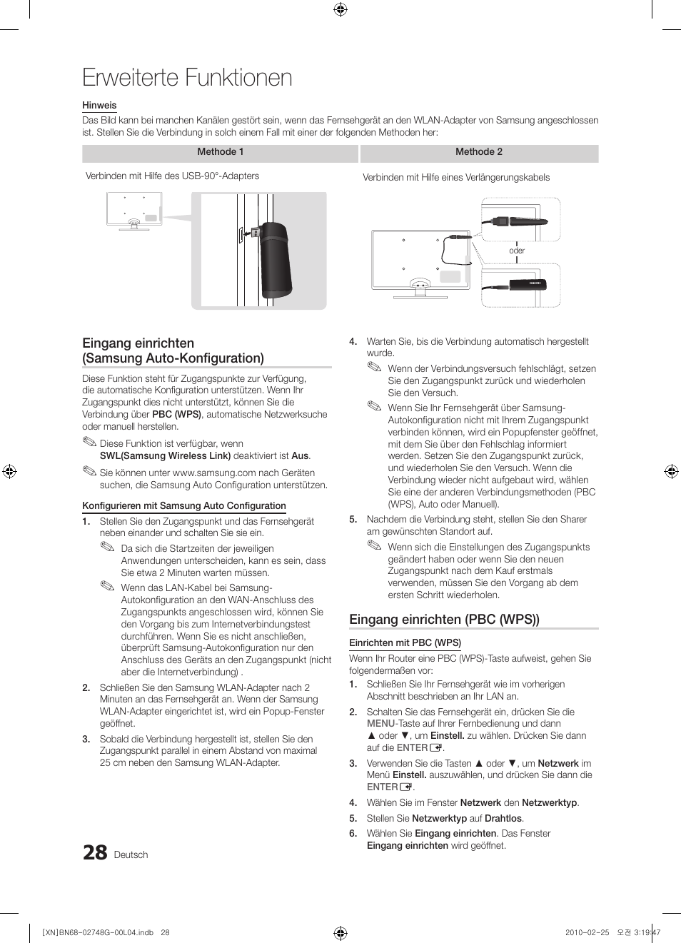 Erweiterte funktionen | Samsung UE55C6000RW User Manual | Page 82 / 217