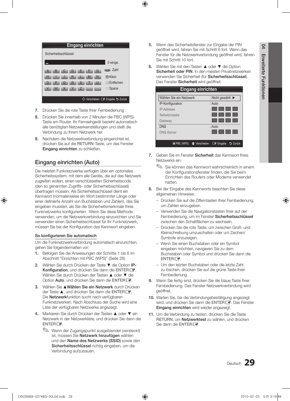 Eingang einrichten (auto) | Samsung UE55C6000RW User Manual | Page 83 / 217