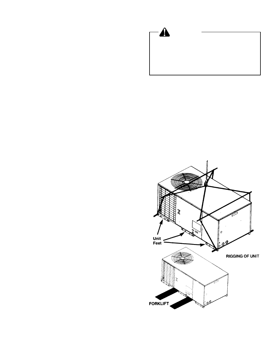 Iv. rigging and handling, Caution | Amana PGC(24-60)B User Manual | Page 9 / 33