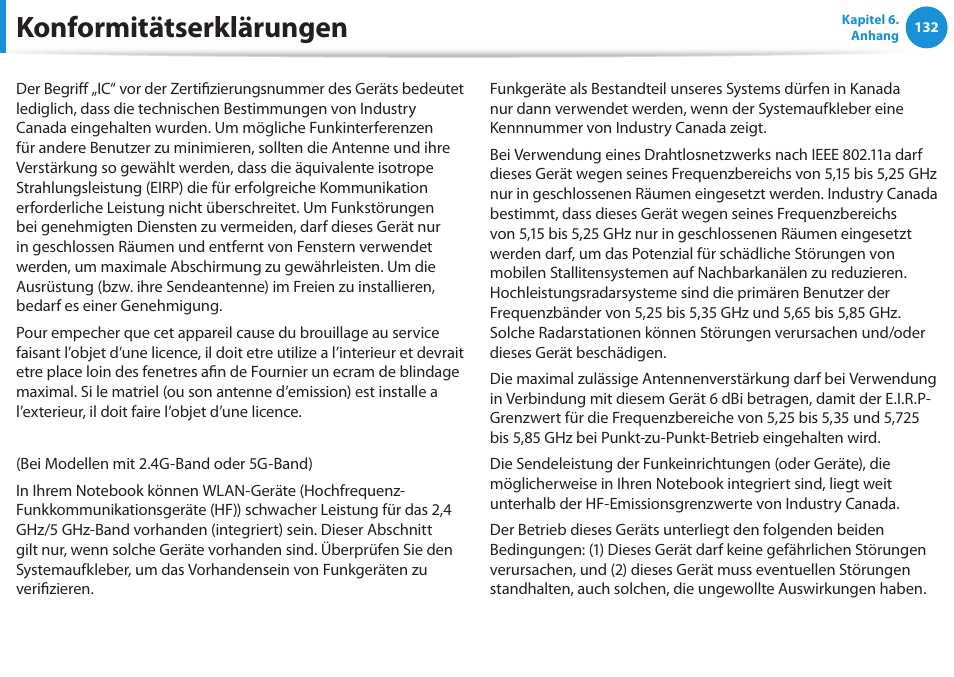 Konformitätserklärungen | Samsung DP505A2GI User Manual | Page 133 / 147