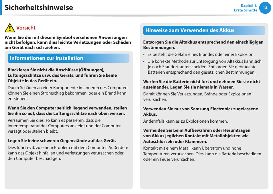 Sicherheitshinweise | Samsung DP505A2GI User Manual | Page 15 / 147