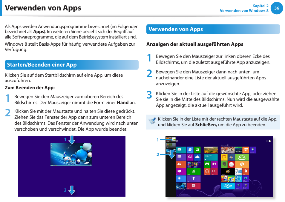 Verwenden von apps | Samsung DP505A2GI User Manual | Page 37 / 147