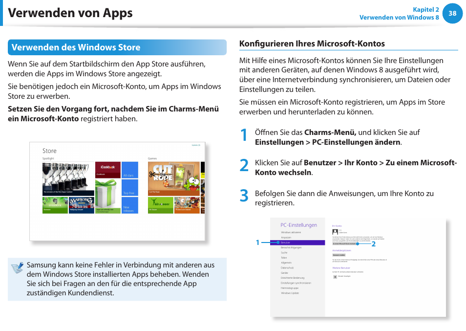 Verwenden von apps | Samsung DP505A2GI User Manual | Page 39 / 147