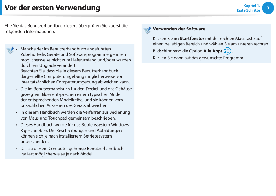 Vor der ersten verwendung | Samsung DP505A2GI User Manual | Page 4 / 147
