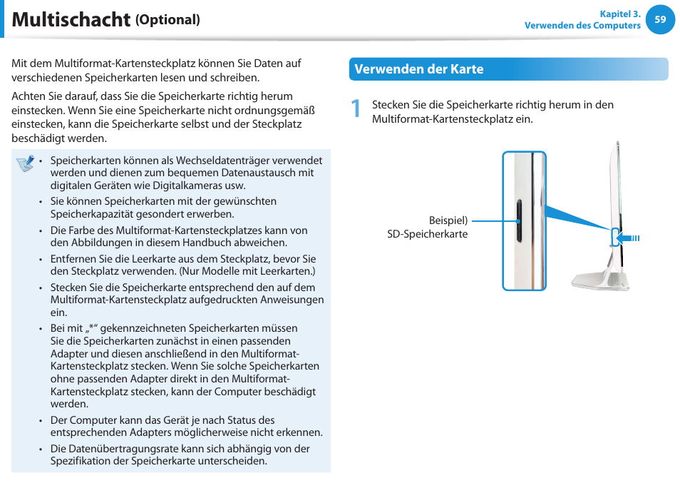 Multischacht (optional), Multischacht, Optional) | Samsung DP505A2GI User Manual | Page 60 / 147